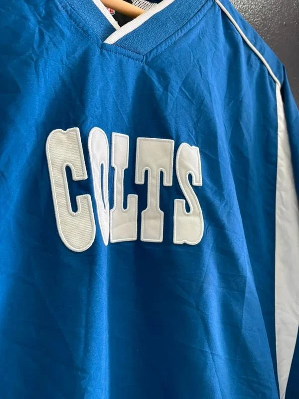 Indianapolis Colts NFL Windbreaker Y2K Electric Blue FootballCore Pullover Rare – photo 2